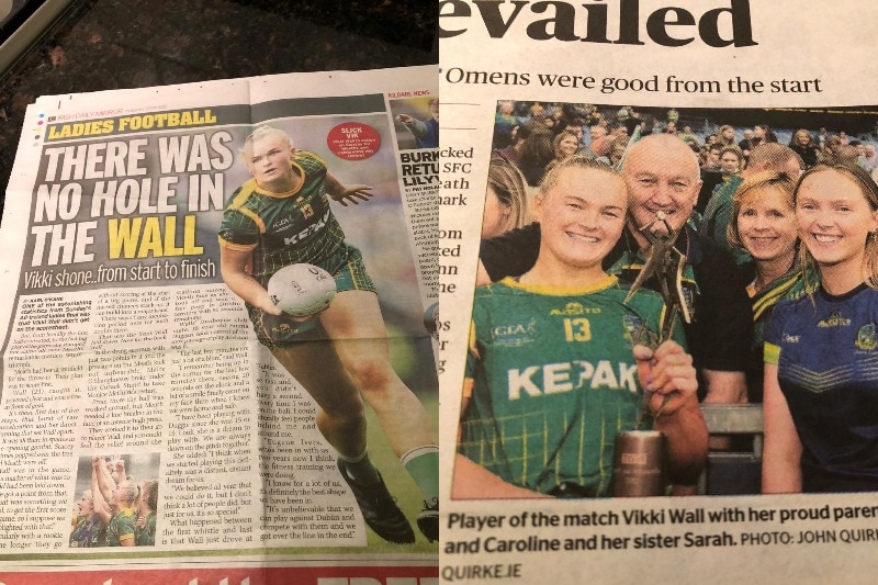 Composite: Vikki Wall is a star player in Ireland.