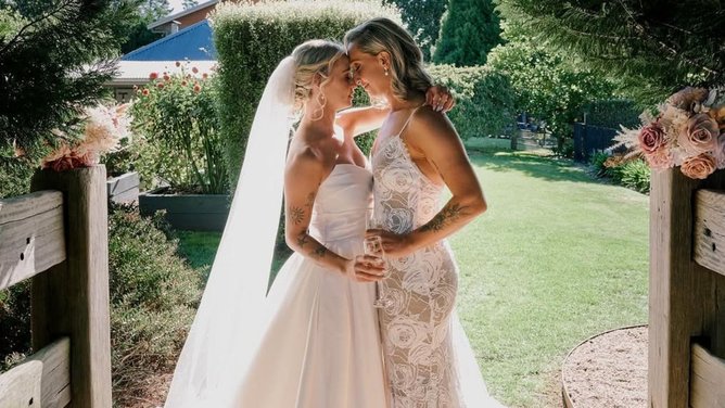 Ash Gardner and Monica Wright tied the knot in April 2025.