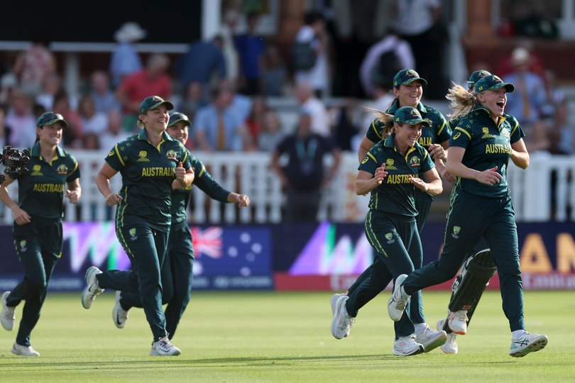 Australia players celebrate.