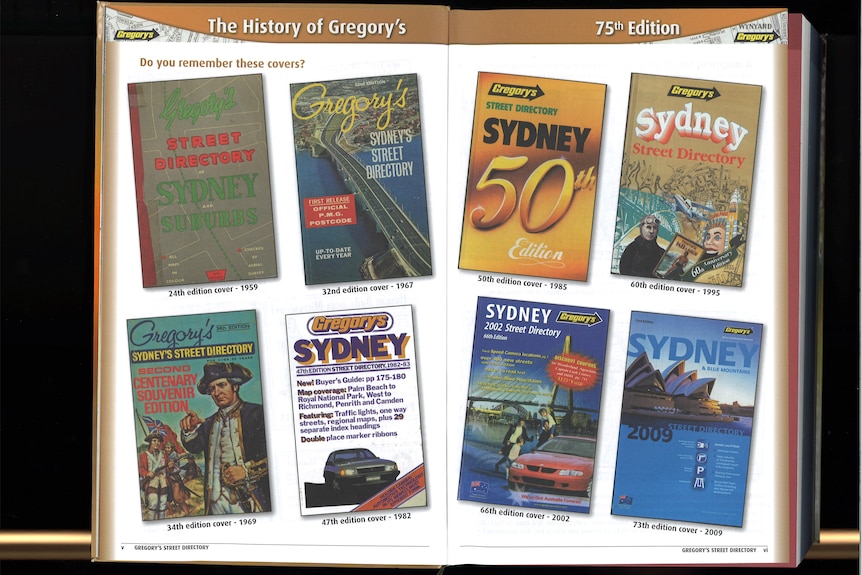 Eight old street directory covers