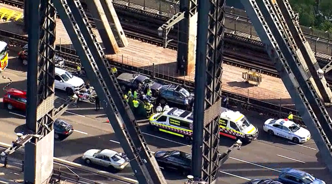 Multiple emergency vehicles were at the scene. 