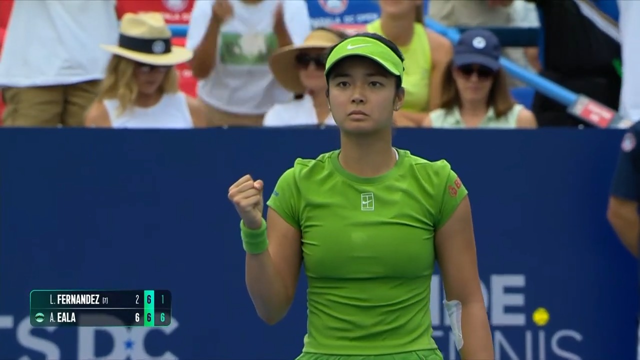 𝗚𝗥𝗜𝗧. 𝗣𝗢𝗪𝗘𝗥. 𝗜𝗡𝗧𝗘𝗡𝗦𝗜𝗧𝗬. 🇵🇭🎾 WATCH: Filipina tennis star #AlexEala dethrones defending champ Leylah Fernandez after winning 6-2, 7-6(1), in the second round of 2026 Mubadala DC Open on Thursday, July 30 (Philippine Time). This huge win secures Eala’s ticket to the open quarterfinals of the tournament. (🎥: Mubadala DC Open / YT)