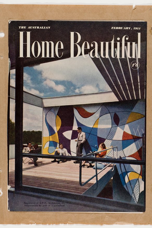 The Australian Home Beautiful with Rose Seidler House mural by Harry Seidler. Melbourne, February 1951, collection State Library of NSW, reproduction of cover.