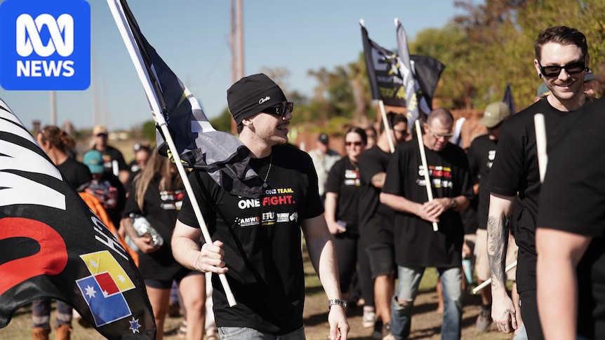 BHP staff down tools as landmark strike begins in Port Hedland