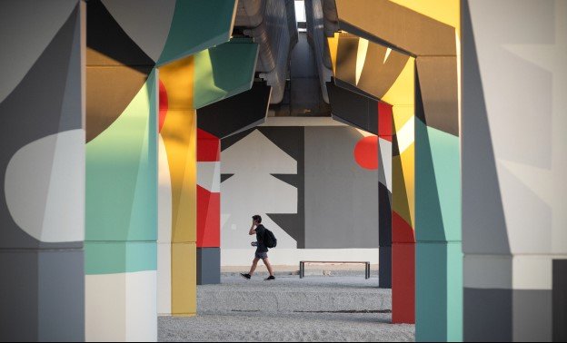 The public artwork aims to create a colourful and engaging environment for pedestrians, cyclists and local communities.