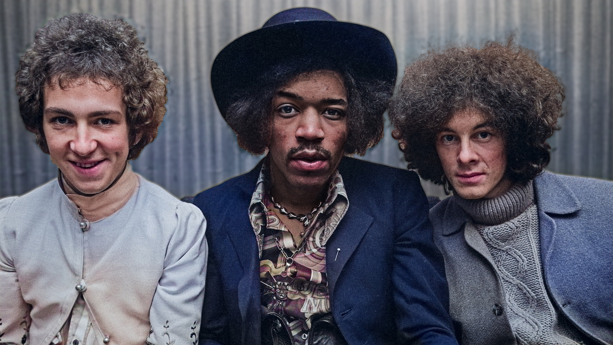 The Jimi Hendrix Experience. (from left) drummer Mitch Mitchell, Hendrix, bassist Noel Redding, circa August 1967.