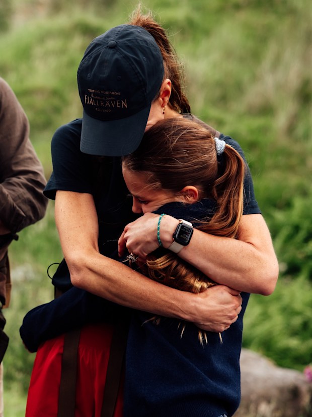 Catherine, Princess of Wales greets her family, Prince William, Prince George, Princess Charlotte, and Prince Louis after completing the Three Peaks Challenge