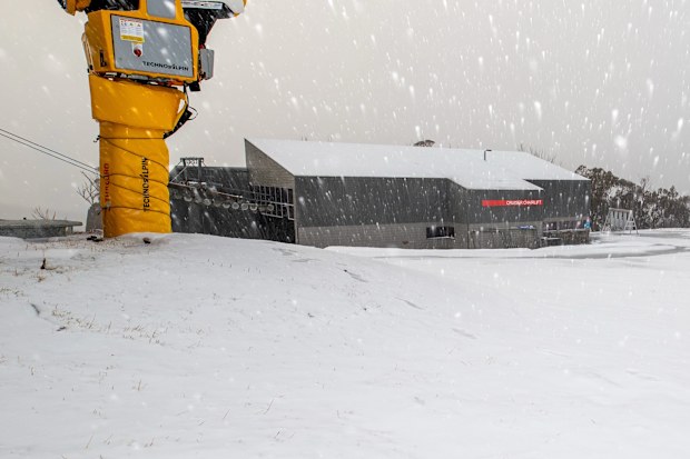 Snow seen at Thredbo Resort on Thursday.