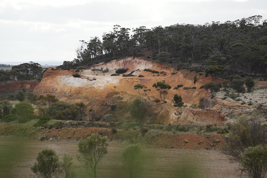 Scars left in bushland indicating previous mining activity