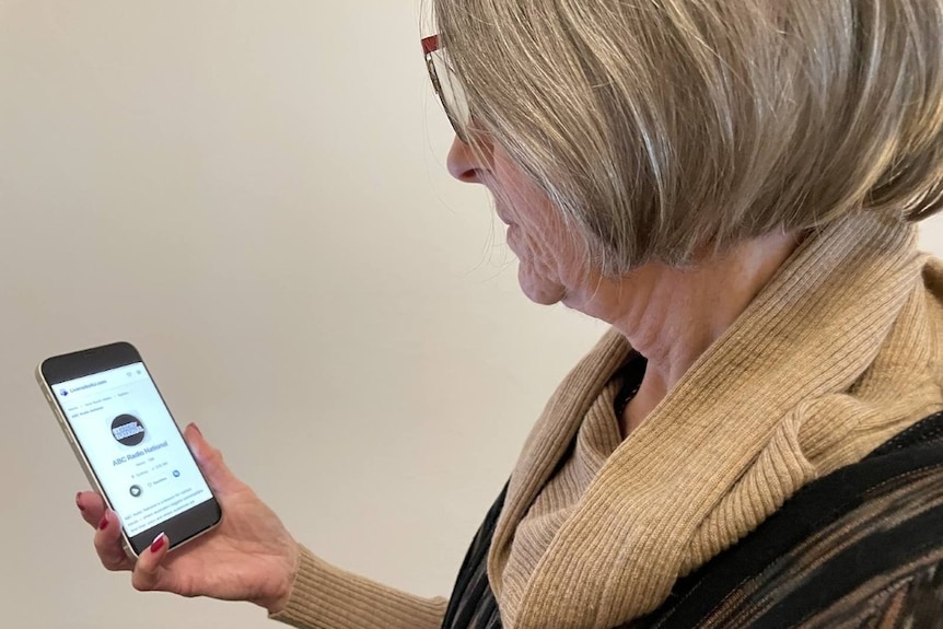 Woman looking at her phone