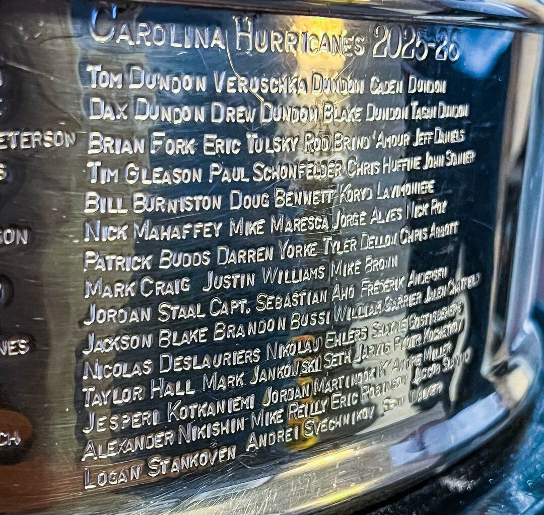 The 2025-26 Carolina Hurricanes have had their names engraved on the Stanley Cup.