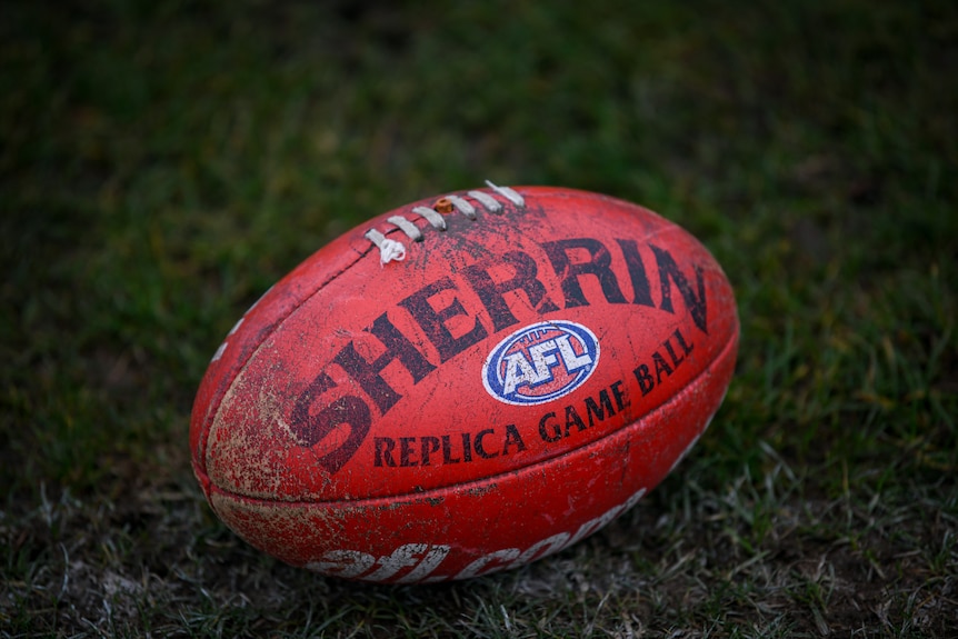 An Australian Rules Football with the AFL logo on the middle
