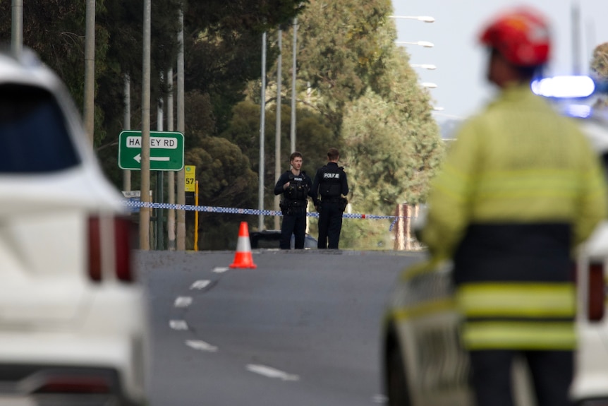 SA emergency services at the scene of a major police incident.