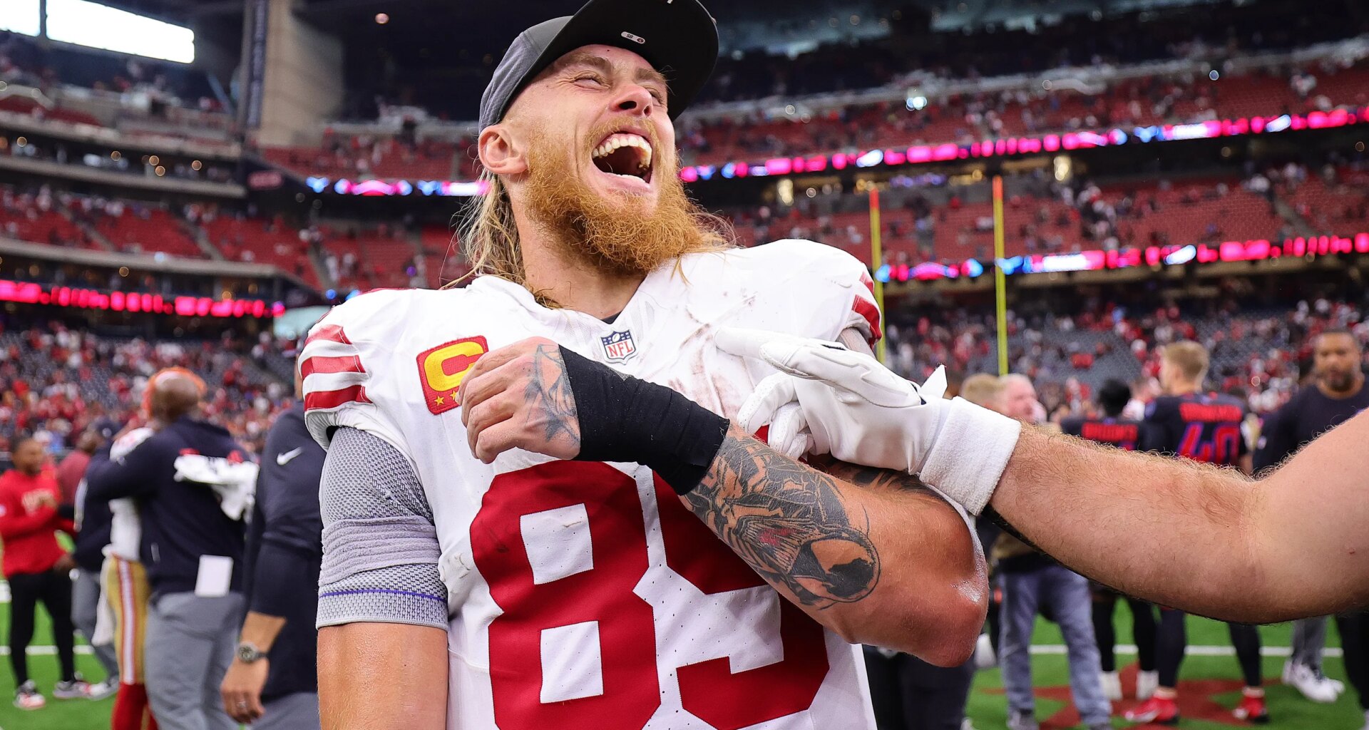 George Kittle uses World Cup Final stage to ask NFL for grass fields