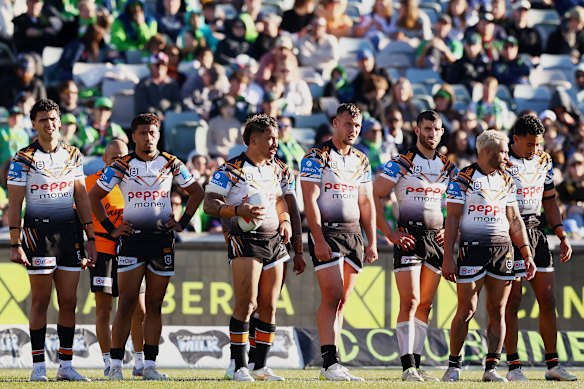 The Tigers slumped to a 56-10 defeat to Canberra without Doueihi on Saturday.