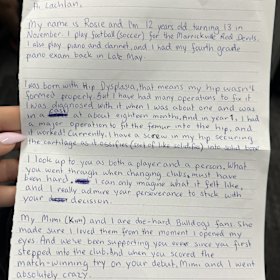 The letter young Rose sent to Galvin.