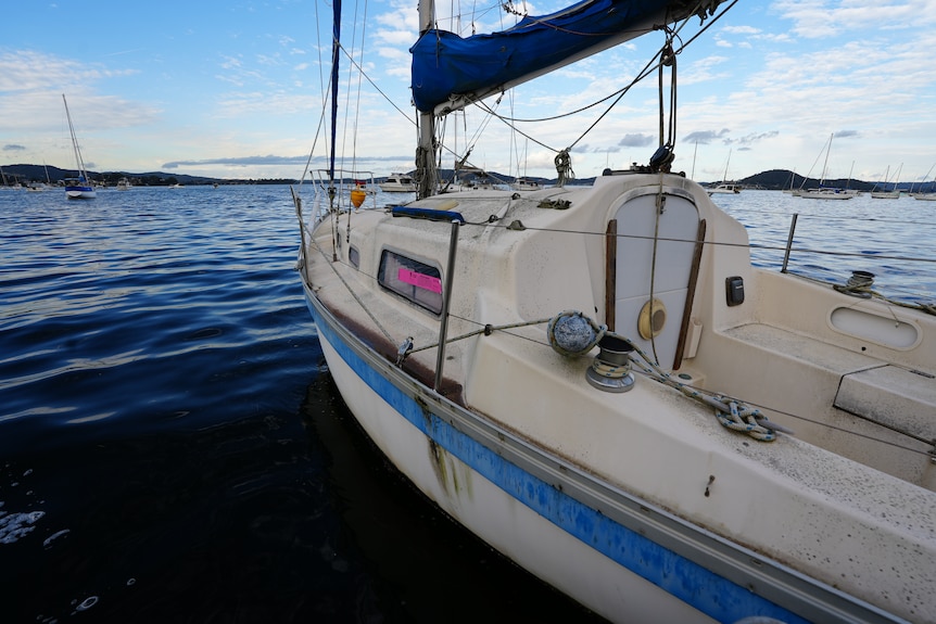 A small boat on the water.