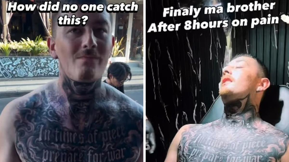 Bali tattoo spelling blunder leaves Australian tourist red-faced