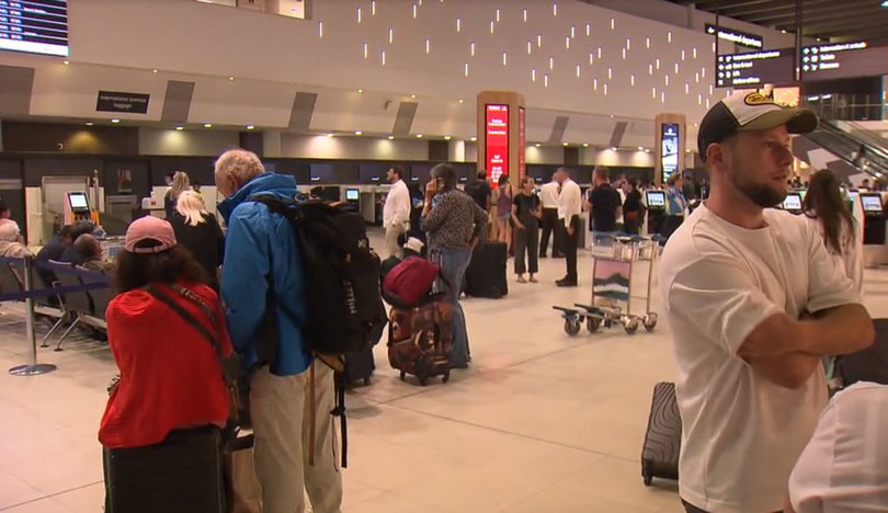 Passengers at Perth airport.
