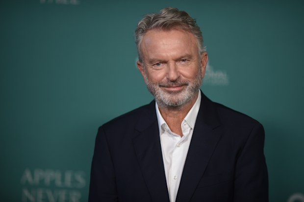 Sam Neill arrives at the premiere of “Apples Never Fall” on Tuesday, March 12, 2024, in Los Angeles. (Photo by Richard Shotwell/Invision/AP)