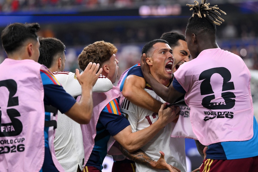 Pedro Porro celebrates his goal