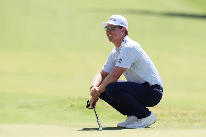 Three-time PGA Tour winner Ben Griffin wearing Holderness & Bourne at the 2026 Charles Schwab Challenge.