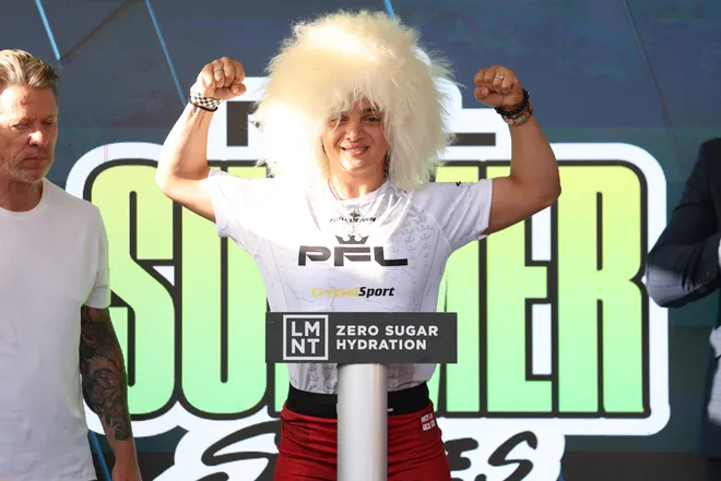 2026 PFL 9: Austin Ceremonial Weigh-ins at Inn Cahoots in Austin, Texas. Friday, July 17, 2026. (Matt Ferris / PFL)