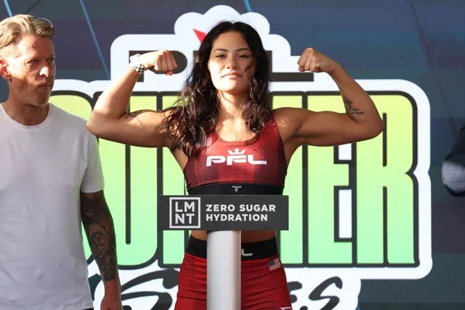2026 PFL 9: Austin Ceremonial Weigh-ins at Inn Cahoots in Austin, Texas. Friday, July 17, 2026. (Matt Ferris / PFL)