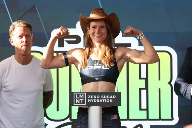 2026 PFL 9: Austin Ceremonial Weigh-ins at Inn Cahoots in Austin, Texas. Friday, July 17, 2026. (Matt Ferris / PFL)