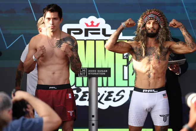 2026 PFL 9: Austin Ceremonial Weigh-ins at Inn Cahoots in Austin, Texas. Friday, July 17, 2026. (Matt Ferris / PFL)
