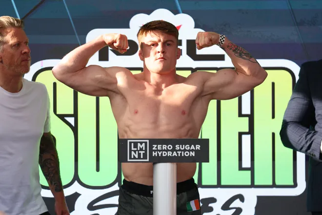 2026 PFL 9: Austin Ceremonial Weigh-ins at Inn Cahoots in Austin, Texas. Friday, July 17, 2026. (Matt Ferris / PFL)