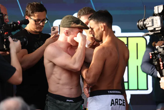 2026 PFL 9: Austin Ceremonial Weigh-ins at Inn Cahoots in Austin, Texas. Friday, July 17, 2026. (Matt Ferris / PFL)