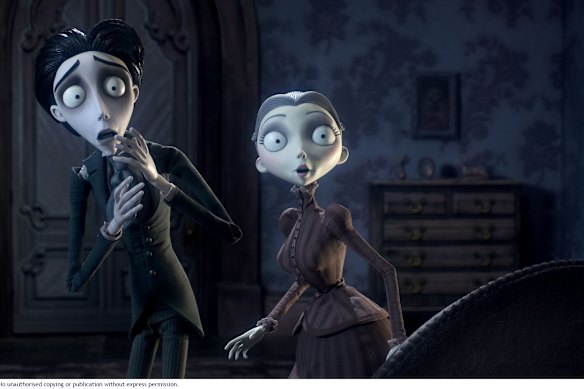 Victor Van Dort and Victoria Everglot in Tim Burton’s Corpse Bride. 
