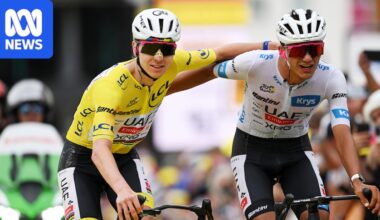 Tadej Pogačar on the cusp of Tour de France history, as American rider almost crashes over cliff