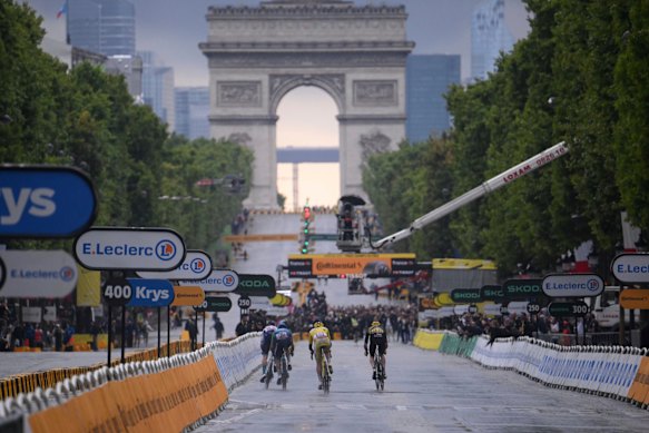 The final stage of the Tour de France last year.