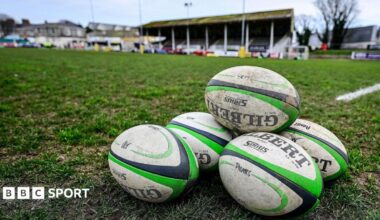 Mennaye Field with rugby balls in foreground