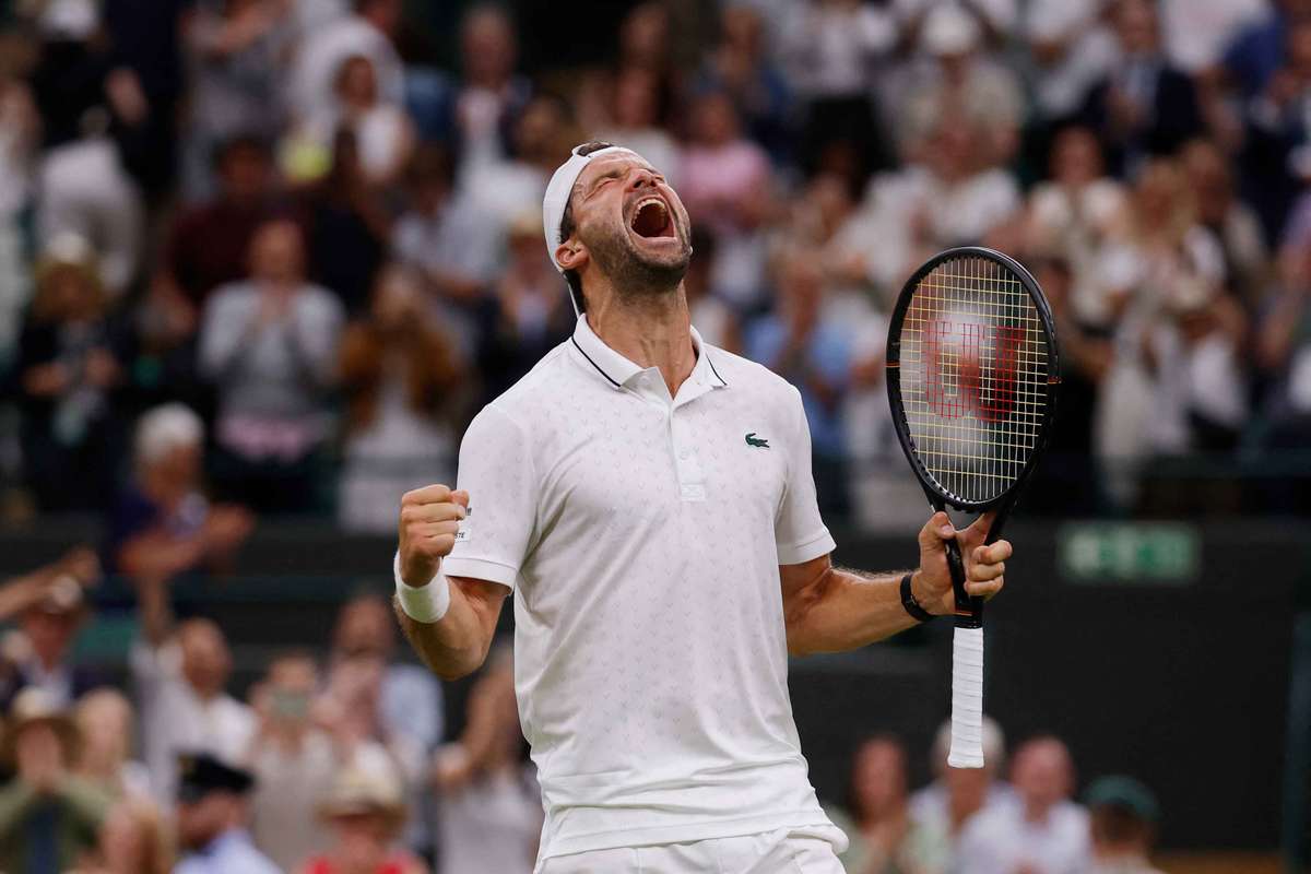 Emotional Dimitrov enjoys Wimbledon redemption with stunning win over Mensik