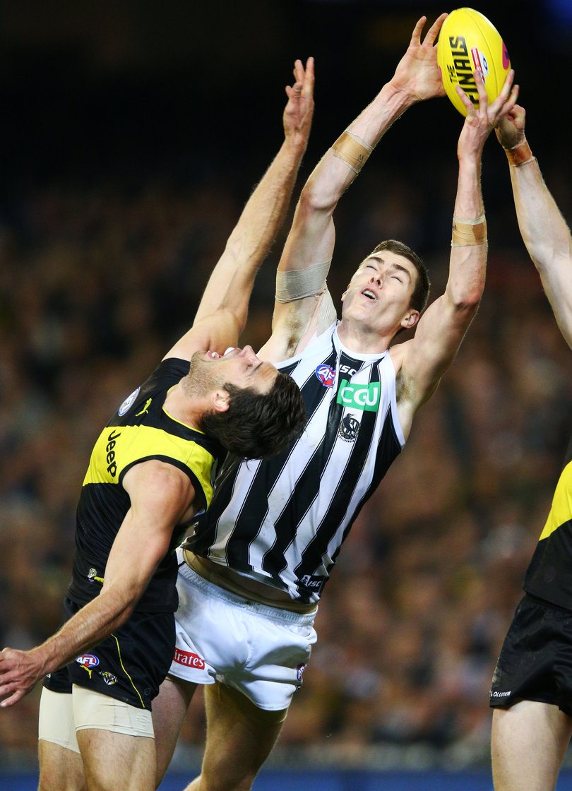 Mason Cox starred for Collingwood in the preliminary final.
