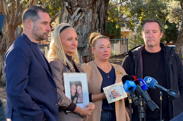 From left: Bianca Jones’ parents, Mark and Michelle Jones, and Holly Morton-Bowles’ parents, Samantha Morton and Shaun Bowles, were shocked after information that no one would face serious criminal charges over their daughters’ deaths.