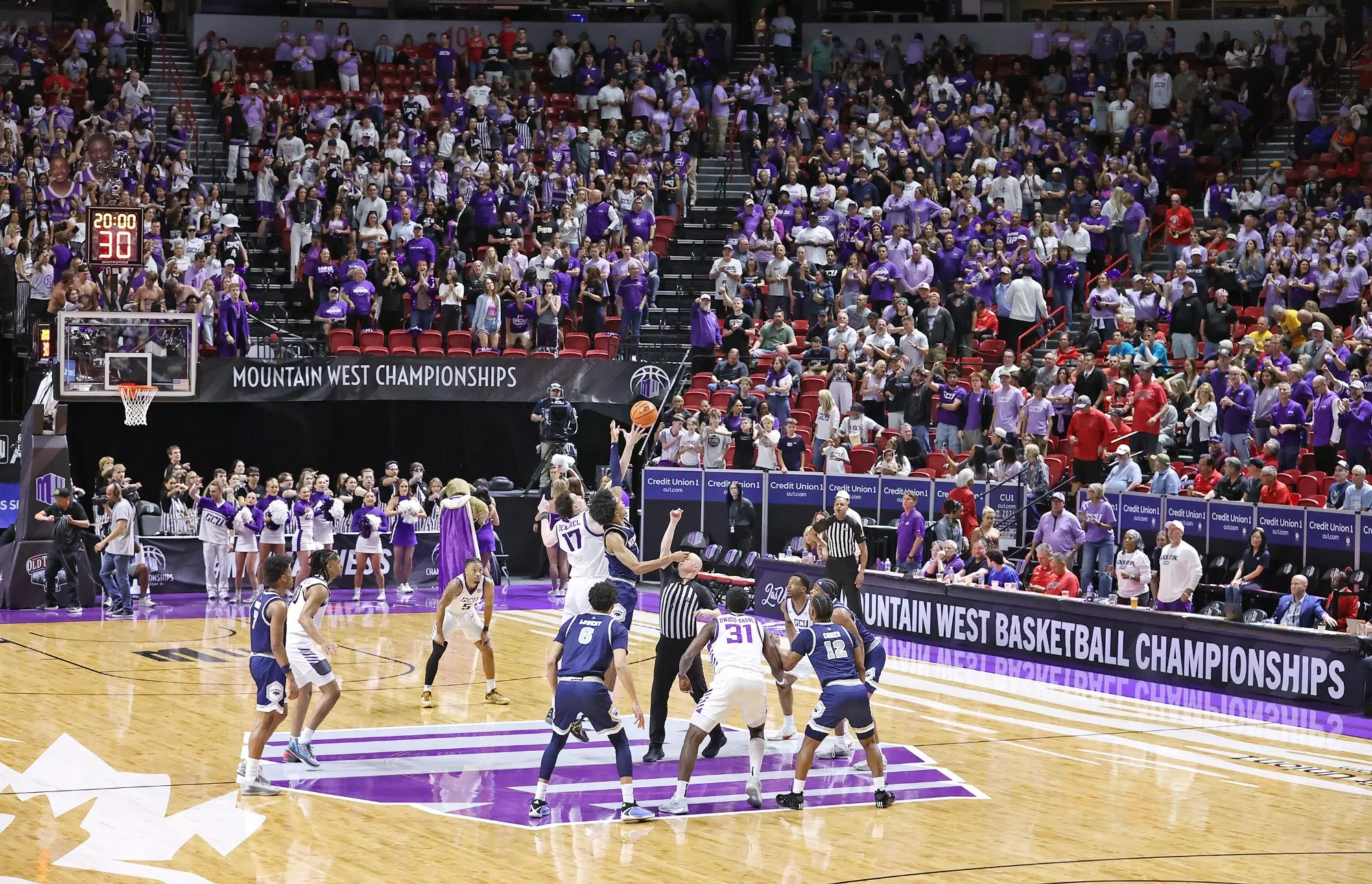 Las Vegas, NV. March 12, 2026: The Lopes fall 80-84 against Nevada in the Quarterfinal of the Mountain West Tournament in Las Vegas, Nevada. David Kadlubowski/GCU