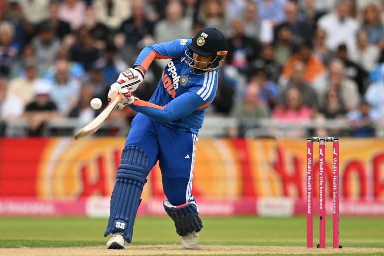 Vaibhav Sooryavanshi in action.