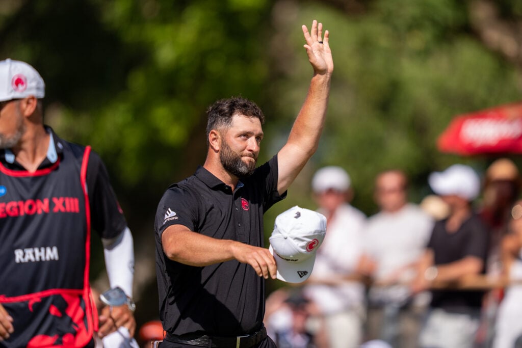 Jon Rahm on the 18th green during the final round of LIV Golf AndalucÃ­a at Real Club Valderrama | Source: Pedro Salado/LIV Golf