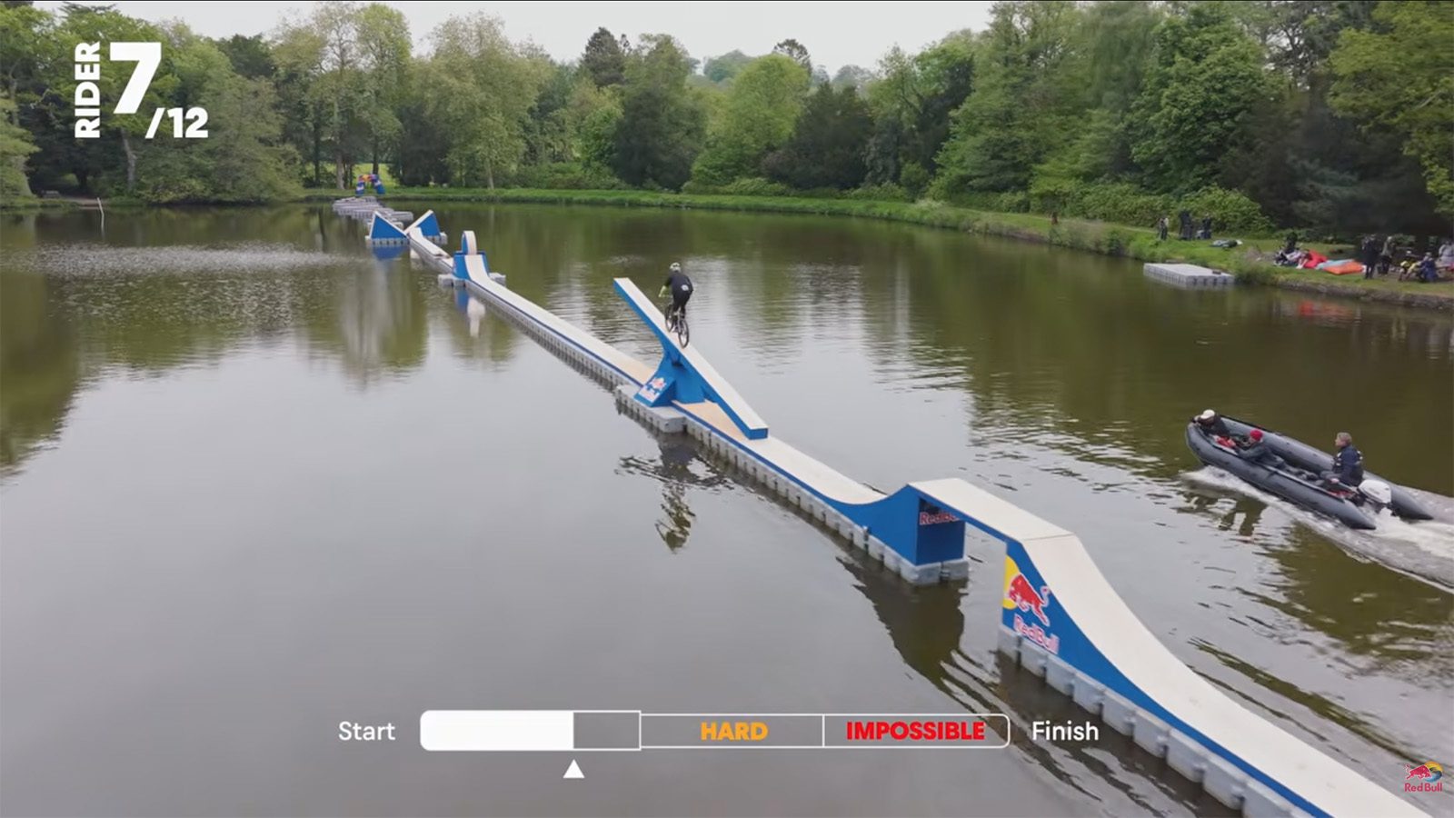Who can conquer Red Bull's 'impossible' floating bike course?