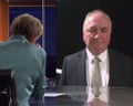 Barnaby Joyce yells at dog to 'sit down' during ABC interview