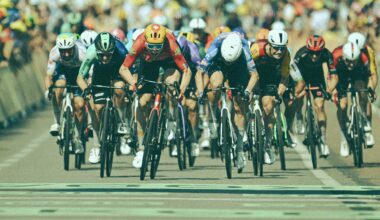 A bunch sprint into Nevers on stage 11 of the Tour de France 2026 (Photo by Dario Belingheri/Getty Images)