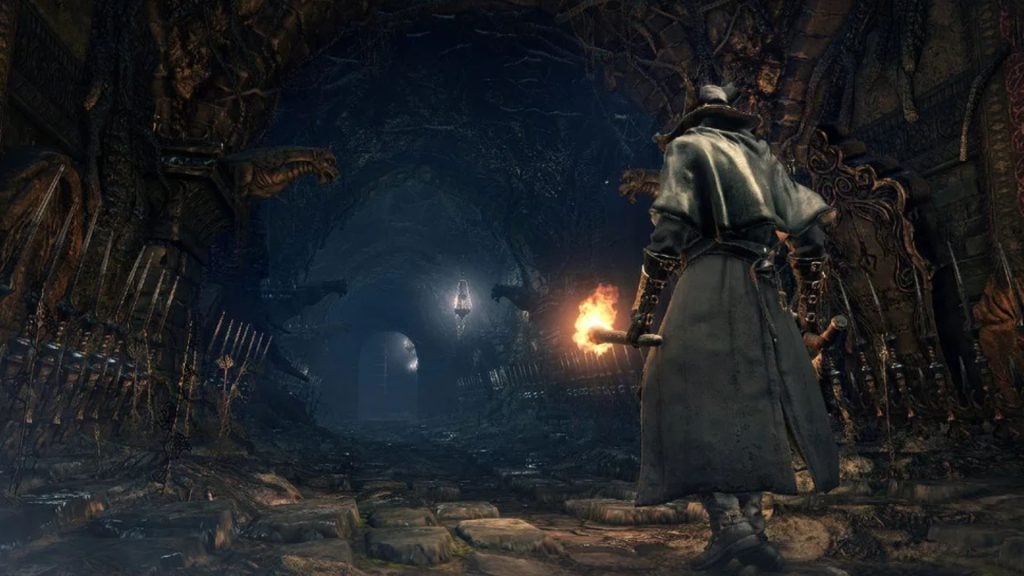 walking down corridor in bloodborne