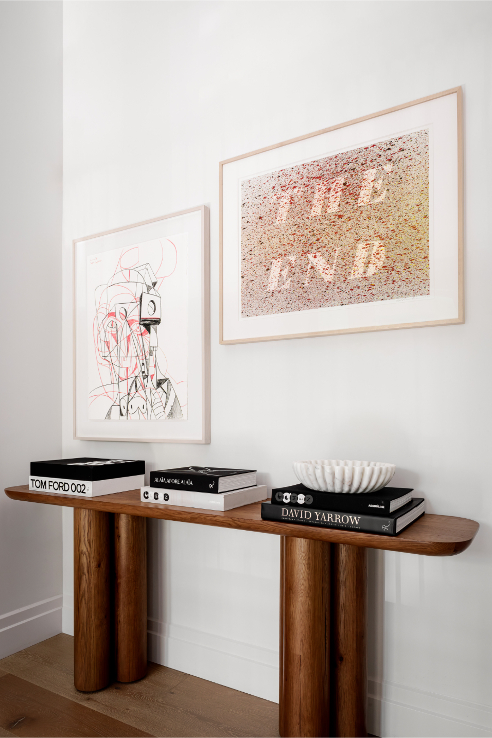 George Condo drawing and Ed Rushca painting side by side
