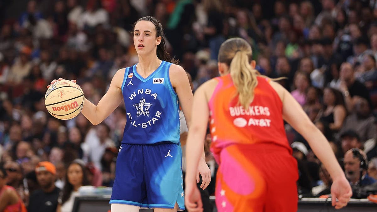 Caitlin Clark dribbles the ball during the WNBA All-Star Game