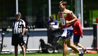 New England Patriots quarterback Drake Maye