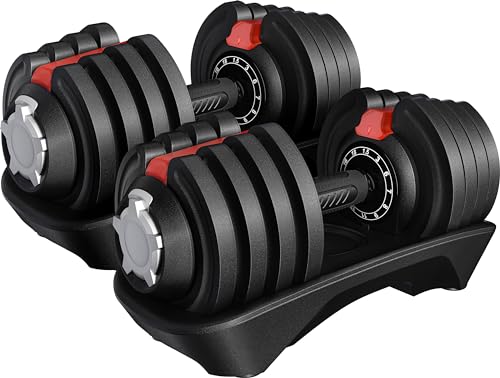 Yaheetech Adjustable Dumbbells Pair 18kg Adjustable Dumbbell Set 12 in 1 Adjustable Weights With Non-Slip Handle &amp; Safety Locking Mechanism, Home Gym Strength Training Equipment for Full Bodybuilding